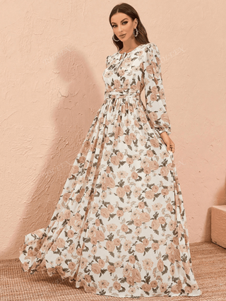 فستان كاجوال مطبوع بشكل عشوائي للنساء ، أنيق ومناسب للصيف