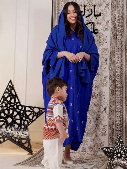 2 قطعة بيجاما أولاد أطفال بنمط هندسي، طقم ملابس علوية واسع الياقة طويل الأكمام وبنطلون، بلون المشمش والأحمر، نسيج ناعم ومريح، مناسب للاستخدام اليومي والعطلات والسفر والمدرسة والتجمعات في الربيع والصيف