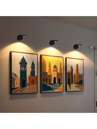 ضوء جداري داخلي لإضاءة اللوحات ذو حساسية الحركة بتقنية LED، لعرض الصور واللوحات والمعارض، يعمل ببطارية بسعة 1200mAh، ويحتوي على إضاءة عدسية واحدة، ويعلق على الدرج وغرفة المعيشة