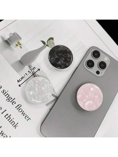 قطعة واحدة قابض هاتف بنمط اللاقط الصدفي مع حامل قابل للتمدد، حامل وسادة هوائية، قابض اصبعي لجهاز الهاتف، قابض شكل زهرة متوافق مع آيفون وهواتف الأندرويد، هدية لعيد الميلاد والعائلة والأصدقاء، اكسسوارات الهاتف