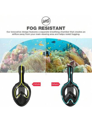 1 قطعة قناع سباحة كاملة الوجه من السيليكون جاف للغوص، للشباب والبالغين، معدات السباحة والغطس