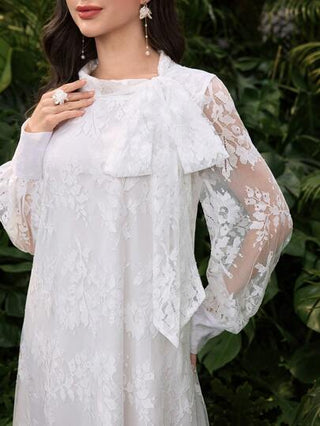 فساتين حريمي Modelyn العيد فستان بأكمام طويلة، ذو لون أحادي ، شيفون فاتح بتصميم عصري بسيط للنساء