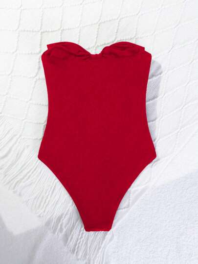 مايوه حريمي قطعة واحدة Swim بدلة سباحة قطعة واحدة بتصميم عقدة هولو (مفتوح) بلون أحادي جذاب