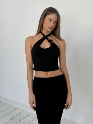 EZwear ملابس علوية أكمام بلا أكمام لون أحادي، بسيطة وأنيقة، مناسبة للصيف