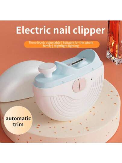 قاطعة الأظافر الكهربائية الذكية مع وظائف منع الانحباس، طحن الأظافر، الإضاءة والتسوية، مناسبة لجميع الأعمار، محمولة بعمر بطارية طويل، العناية بالأظافر المريحة