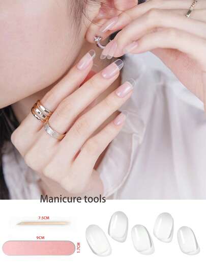 20/32/36/40 ملصق جل أظافر كاملة الشفاء، ملصق أظافر شفاف، طلاء أظافر بالأشعة فوق البنفسجية، جودة صالون، ملصق جل أظافر طويل الأمد