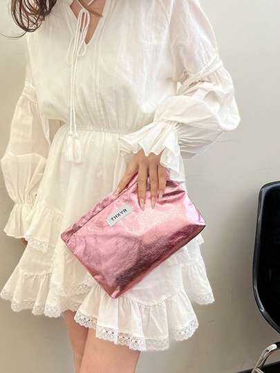 حقيبة مستحضرات التجميل اللامعة ، منظم عالي الجودة سعة كبيرة لمستحضرات العناية بالبشرة ومستلزمات المكياج ، حقيبة أدوات التجميل المحمولة