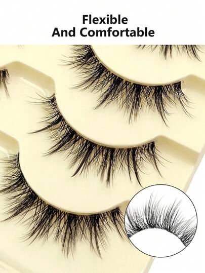 5 أزواج من رموش مانجا أنيمي مزيفة ذات مظهر طبيعي، مريحة ، عرق شفاف وحزام واضح ، كورية-يابانية-آسيوية لامعة مصنوعة من الفرو الصناعي ، رموش مستعارة للكوسبلاي والاستعمال اليومي والمناسبات