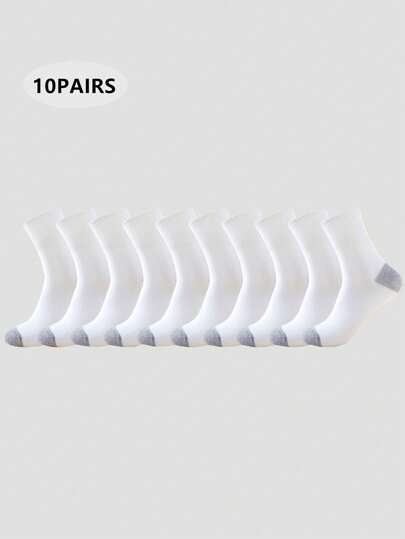 20 قطعة/عبوة جوارب رياضية وكاجوال منتصفة الساق مريحة للرجال قابلة للتنفس ومانعة للرطوبة للاستخدام على مدار العام