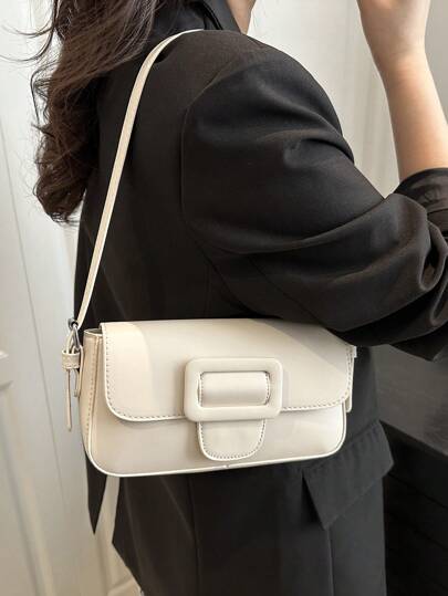 حقيبة إبط صلبة ملونة عصرية وبسيطة ، حقيبة كاجوال قابلة للطي للكتف ، مناسبة للتسوق والمحافظ وللطالبات والنساء الشابات وموظفي المكاتب. مثالية للمكاتب والجامعات والعمل والنشاطات اليومية والسفر والخروجات