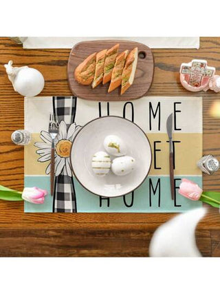 1 قطعة/ 4 قطع/ 6 قطع من بسطات طاولة بطبعة الربيع الأزهار البرية، ديكور حفلات تجمع العائلة والسعادة المنزلية، مفرشات للطاولة مقاس 12" X 18"، مطبوعة بالزهور والنباتات، مقاومة للحرارة وعدم الانزلاق، مناسبة لطاولة المطبخ والمأدبة