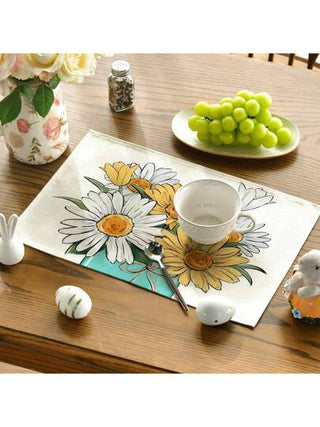 1 قطعة/ 4 قطع/ 6 قطع من بسطات طاولة بطبعة الربيع الأزهار البرية، ديكور حفلات تجمع العائلة والسعادة المنزلية، مفرشات للطاولة مقاس 12" X 18"، مطبوعة بالزهور والنباتات، مقاومة للحرارة وعدم الانزلاق، مناسبة لطاولة المطبخ والمأدبة