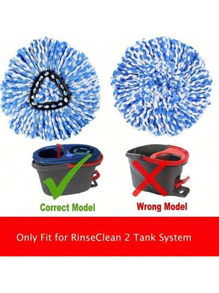 1/2 قطعة رأس مسح دوّار قابل للاستبدال، متوافق مع O-Cedar/Easy Wring Spin Mop، 2 قطعة رأس مسح من ألياف ميكروفايبر فائقة