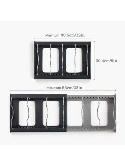 قطعة واحدة رف تعليق أوعية الطهي القابل للضبط والتمديد ، منظم أواني الطهي ، حامل تخزين أدوات الطبخ ، موفر للمساحة (رمادي)