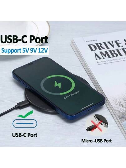 شاحن لاسلكي 15 وات مناسب لأجهزة آيفون 16/15/14/13/12/11/X/XR، وسامسونج S24/S24Ultra/S23Ultra/S22/S21، شحن لاسلكي محمول بإضاءة LED مناسب للمكتب والسكن والمنزل