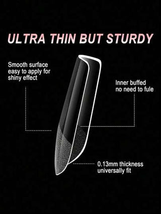 600 قطعة مجموعة كاملة من أطراف الأظافر الأكريليكية القصيرة ذات الشكل اللوزي والسطح المطفأ، الشفافة، الأظافر الاصطناعية شبه المجهزة لطلاء DIY والضغط على الأظافر
