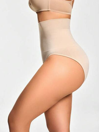 Shape سروال لتشكيل الجسم عالي الخصر من لون واحد للنساء