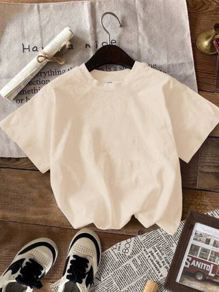 SHEIN تي شيرت كاجوال أكمام قصيرة بسيط للأولاد المراهقين مناسب للصيف