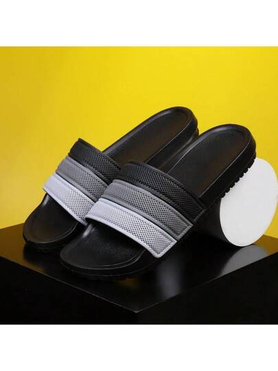 صندل رجالي كاجوال غير زلق مريح للاستخدام في الخارج، بألوان متدرجة