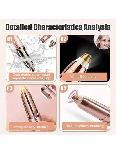 RAF جهاز تنظيف الحواجب الكهربائي المحمول بقدرة بطارية 100 مللي أمبير، قلم تحديد الحواجب للسيدات، ماكينة تنظيف الحواجب الأوتوماتيكية، إزالة الشعر، ماكينة التجميل، ماكينة حلاقة الشفاه، مناسب لتنظيف الحواجب والإبطين والذراعين والأصابع والساقين، أفضل هدية