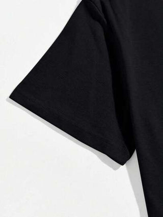 قميص T قصير الأكمام للمراهقين بطباعة رسومات رياضية بخط رسائل التلاميذ بطراز كلية