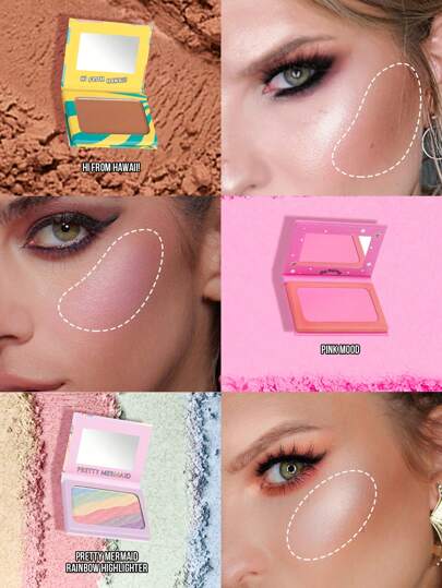 Misslyn مجموعة ميسلين لماكياج التنسيق المثالي.بودرة هايلايتر نمط المرصعة للباندا الجميلة، صيغة ناعمة وغنية بالصبغات، تلألؤ طبيعي، هايلايتر مضيء، خفيف الوزن، "براونزر وبودرة نحتية"، بودرة برونزية، برونزر ماتي، ملمس بودرة ناعمة ومصبوغة، مع مرآة، بودرة...