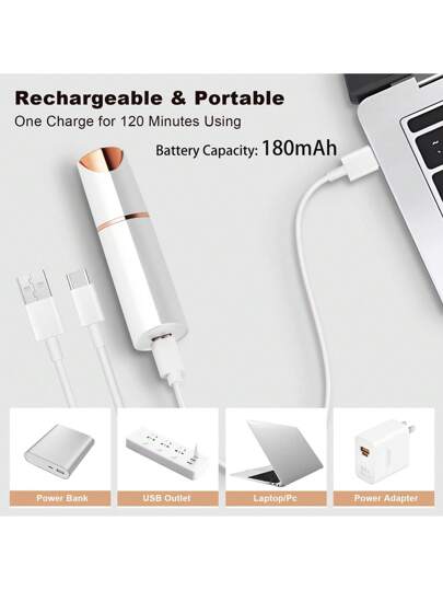 Conduroma جهاز إزالة الشعر الكهربائي لنساء، جهاز إزالة الشعر القابل لإعادة الشحن بدون ألم للذقن والشفة العلوية والفرو الخفيف مع إضاءة