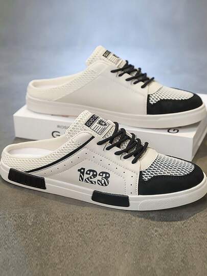 أحذية رجالية خارجية مريحة بنعل سميك، أحذية رياضية كاجوال مقاومة للانزلاق، بمقاس كبير 47، بنمط جزمة سهل الارتداء من شبكة تنفس، أحذية رياضية كاجول بأربطة مقاومة للروائح الكريهة للاستخدام اليومي