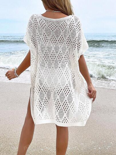 غطاء سباحة كاجوال للنساء ذو تصميم مفرغ (لا يشمل البكيني)