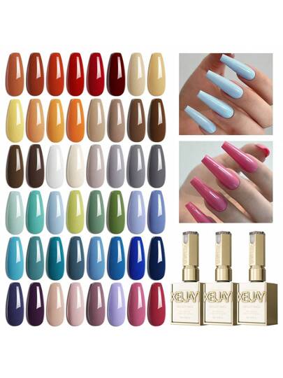 XEIJAYI طقم طلاء أظافر جل 6 ألوان، مجموعة عام 2025 الجديدة، ألوان متنوعة للإضاءة، طقم جل أظافر صالون