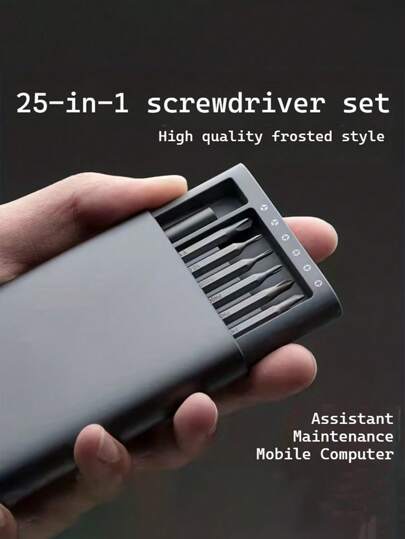 طقم مفك براغي 25 في 1 دقيق ، أدوات إصلاح متعددة الوظائف لتفكيك الهاتف المحمول واللوحة ، بلاستيك، غير مشحون - بأنواع مختلفة من رؤوس البراغي