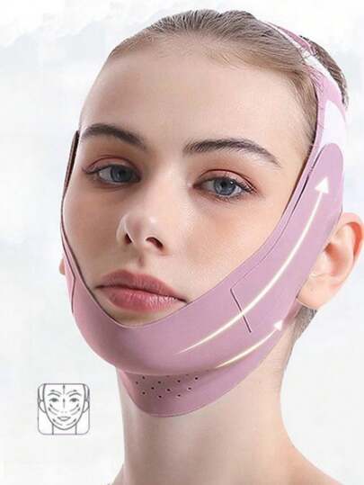 قطعة واحدة من شريط رفع الوجه الجمالي - إحكام ، تقليل التجاعيد والترهل ، قناع تشكيل الوجه غير مرئي ، ضروري لعناية البشرة المنزلية ، قناع وجه قابل للتعديل وقابل لإعادة الاستخدام - أداة وجه مناسبة للنساء والرجال - رفع الذقن ، للنوم ، التمرين واليوغا ،...