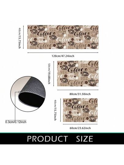 1 قطعة سجاد مطبوع للمطبخ مضاد للانزلاق ومقاوم للزيت، مستطيل الشكل، مقاوم للماء وللبقع، مناسب لغرفة المعيشة والنوم والممر والحمام وغرفة الغسيل - سجاد بوليستر للاستخدام الداخلي والخارجي لديكور المنزل