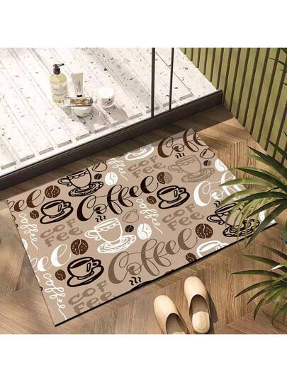 1 قطعة سجاد مطبوع للمطبخ مضاد للانزلاق ومقاوم للزيت، مستطيل الشكل، مقاوم للماء وللبقع، مناسب لغرفة المعيشة والنوم والممر والحمام وغرفة الغسيل - سجاد بوليستر للاستخدام الداخلي والخارجي لديكور المنزل