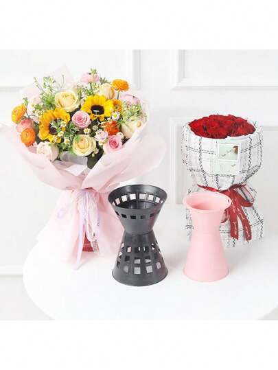 1 قطعة صندوق على شكل سيف لترتيب الأزهار الإلهية، طقم قالب مزهرية من البلاستيك لترتيب وصناعة الزهور، صندوق قاعدة هدايا الأزهار