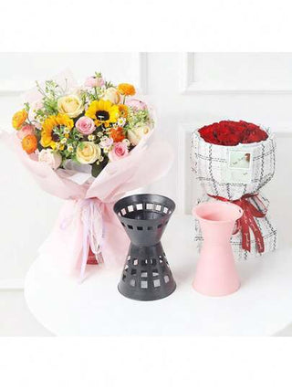 1 قطعة صندوق على شكل سيف لترتيب الأزهار الإلهية، طقم قالب مزهرية من البلاستيك لترتيب وصناعة الزهور، صندوق قاعدة هدايا الأزهار