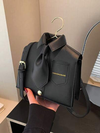 حقيبة كروس بودي للنساء ذات تصميم غريب للياقة، حقيبة كتف أسودة موضوة مزودة بغطاء، جراب للهاتف، هدية مثيرة للاهتمام