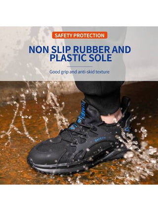 UMBURLLY أحذية سلامة العمل للرجال مزودة بطرف فولاذي وطرف واقي من الكيفلار، سولي ناعم خفيف الوزن، مناسبة لجميع الفصول