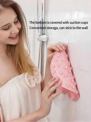 فرشاة تقشير الجسم من السيليكون مع كؤوس شفط - مثبتة على الحائط ماساج للظهر والقدم للاستحمام و النوادي الصحية والاسترخاء - فرشاة مقاومة للماء لإزالة البشرة الميتة والإفرازات والإرتخاء العضلي (ألوان عشوائية)