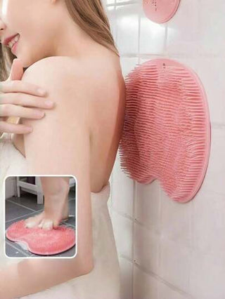 فرشاة تقشير الجسم من السيليكون مع كؤوس شفط - مثبتة على الحائط ماساج للظهر والقدم للاستحمام و النوادي الصحية والاسترخاء - فرشاة مقاومة للماء لإزالة البشرة الميتة والإفرازات والإرتخاء العضلي (ألوان عشوائية)