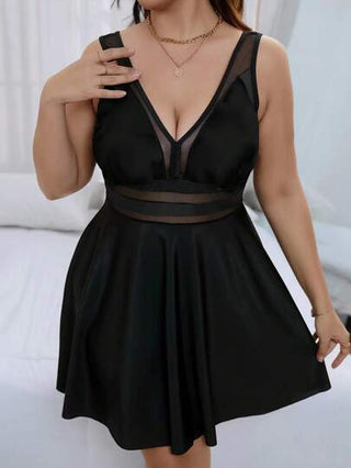 Swim Lushoire بدلة سباحة كبيرة الحجم بنقشة