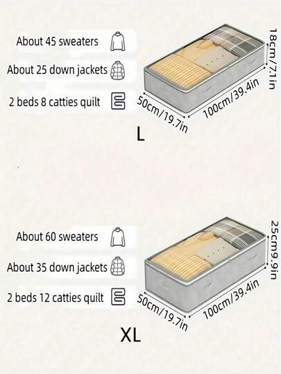 قطعة واحدة من صندوق تخزين كبير السعة تحت السرير مزود بسحاب، مقاوم للغبار، شفاف من الأعلى، صندوق تخزين تحت السرير خفيف الوزن لتنظيم الملابس والبطانيات والمفروشات، حاوية قابلة للطي لتنظيم الخزانة، ديكورات للاحتفالات والبيت والغرفة