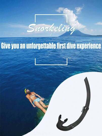 قطعة واحدة أنبوب تنفس للغطس الجاف ، مناسب للغطس السطحي والغطس الحر والغطس بقناع والسباحة. أنبوب تنفس تحت الماء للبالغين ، متوفر باللون الأسود والأبيض