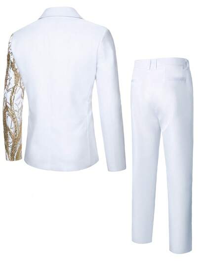 Manfinity AFTRDRK بدلة رجالية مجموعة، بدلة عصرية للحفلات والأداء