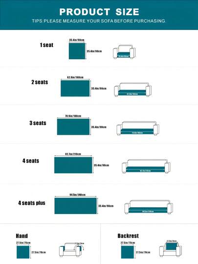 غطاء أريكة بسيط المظهر، مقاوم للماء، متعدد الاستخدامات وراحة لأريكة المنزل، غرفة النوم، غرفة المعيشة، المكتب والمكاتب قطعة واحدة