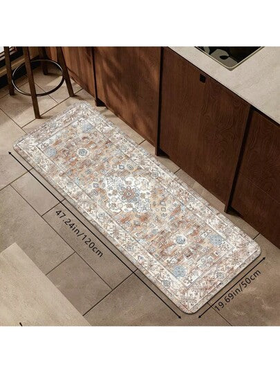 1 قطعة سجادة باب مطبوعة بتصميم فني متعدد الألوان على الطراز البوهيمي، ناعمة مانعة للانزلاق، ماصة للماء، قابلة للغسل آليًا، بنفس الحجم المستطيل والرصاص المنخفض للمعيشة والنوم والمطبخ والغسيل