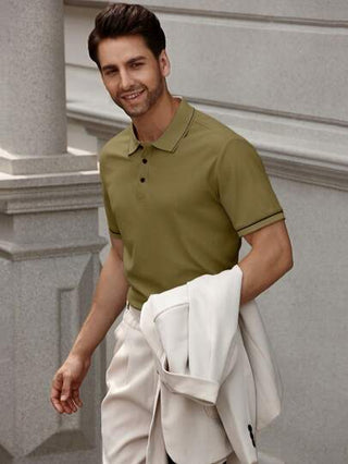 Manfinity Bizformal قميص بولو كاجوال/للعمل قصير الأكمام للرجال