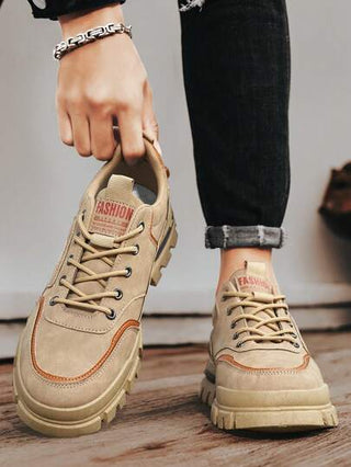 بوت حماية العمل للرجال، سميكة الوحدة مانعة الانزلاق ومضادة للصدمات ومقاومة للتآكل، بوت عمل تنفس، بوت مشي في الهواء الطلق ، بوت موضة ، بوت كاحل