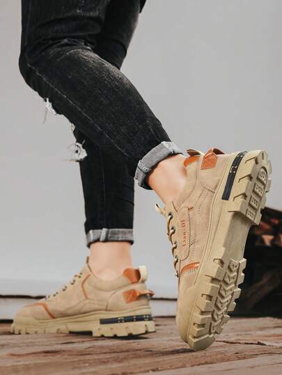 بوت حماية العمل للرجال، سميكة الوحدة مانعة الانزلاق ومضادة للصدمات ومقاومة للتآكل، بوت عمل تنفس، بوت مشي في الهواء الطلق ، بوت موضة ، بوت كاحل