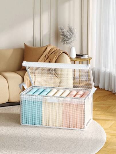 1 صندوق تخزين شفاف قابل للتكديس مع غطاء ،حاوية تخزين كبيرة مع مقبض ،موفرة للمساحة للتخزين والتنظيم ، صندوق تخزين متعدد الوظائف ، صناديق تخزين شفافة منظمة ، صناديق تخزين مسمكة ، منزلي ، غرفة الطالب ، غرفة النوم ، خزانة. عيد الحب , السفر , المناخ البارد